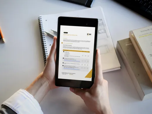 The BeSafe Facility Safety Assessment Guide on a tablet