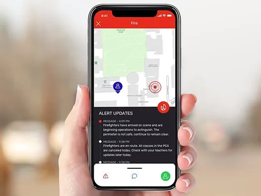 The Insight emergency notification system on a phone