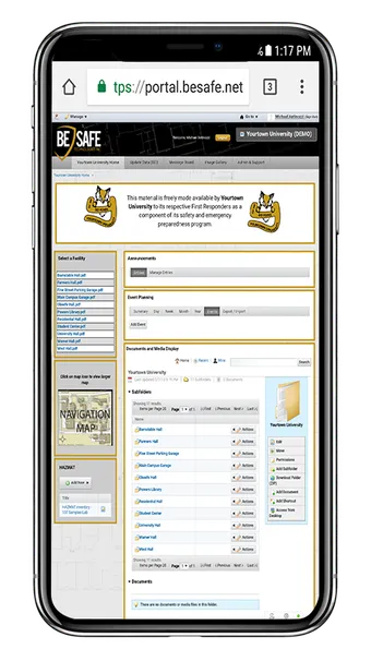 The BeSafe platform on a phone